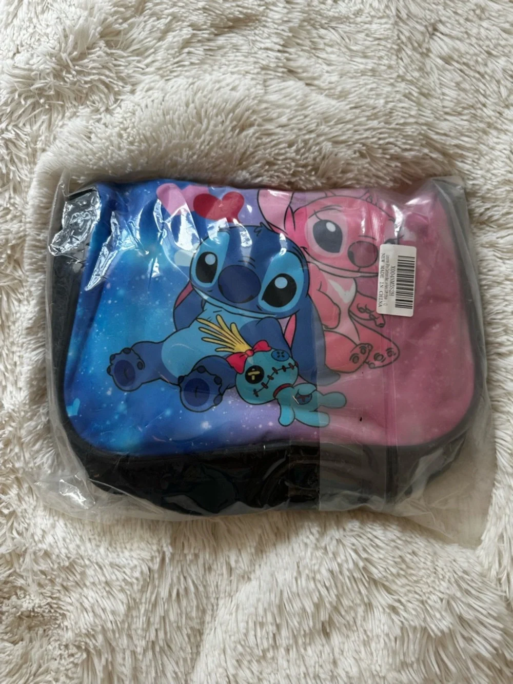 Disney Stitch & Angel 3 Piece Backpack Lunch Bag Pencil Case Set Blue Pink New